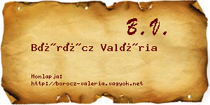 Böröcz Valéria névjegykártya